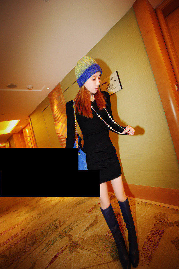 WD6730 Sexy Dress Black