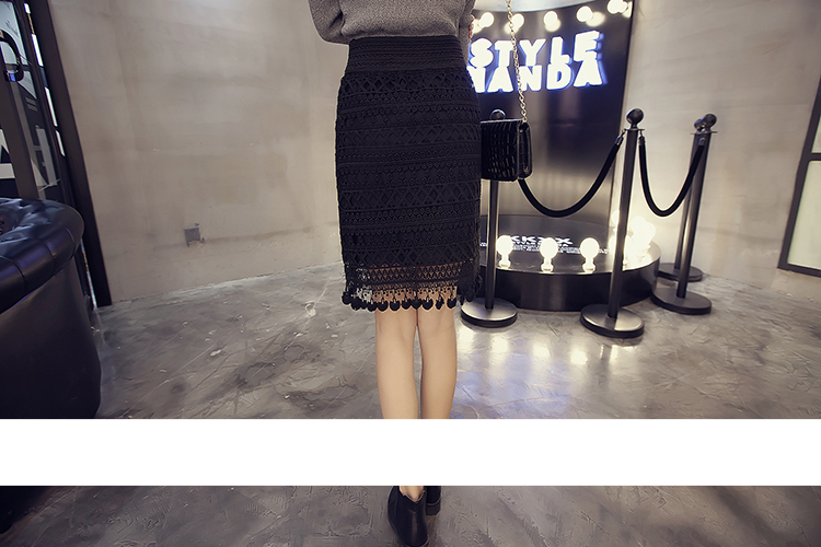 WP6740 Fashion Lace Skirt Black