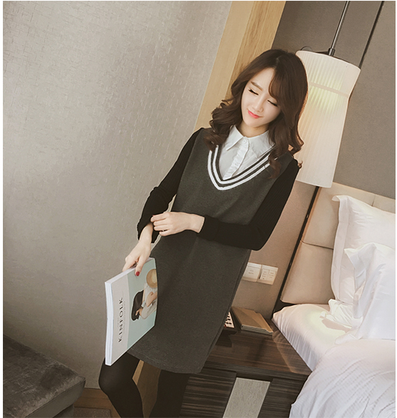WD6765 One Piece Dress Grey