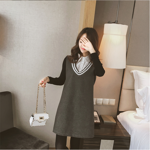 WD6765 One Piece Dress Grey