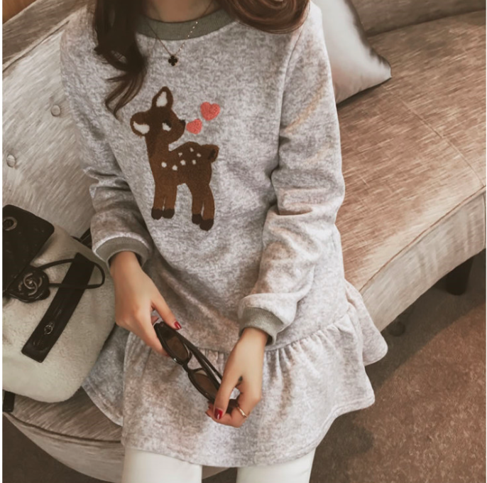 WT6792 Cute Top Grey