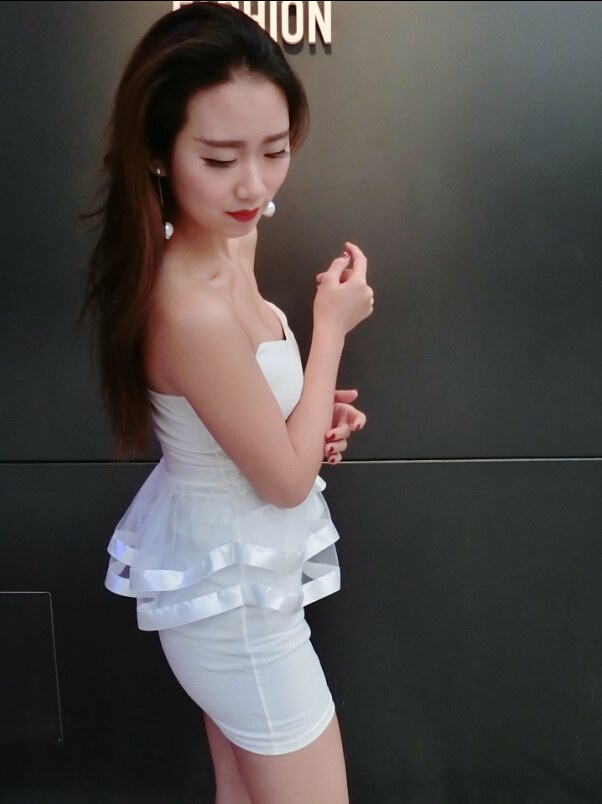 WD6843 Sexy Tube Dress White