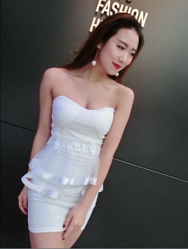 WD6843 Sexy Tube Dress White