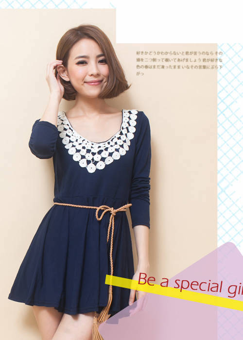 WD6863 Sweet Fashion Dress Blue