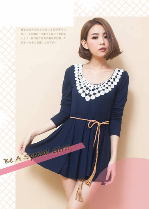 WD6863 Sweet Fashion Dress Blue
