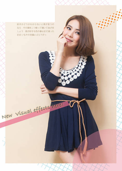 WD6863 Sweet Fashion Dress Blue