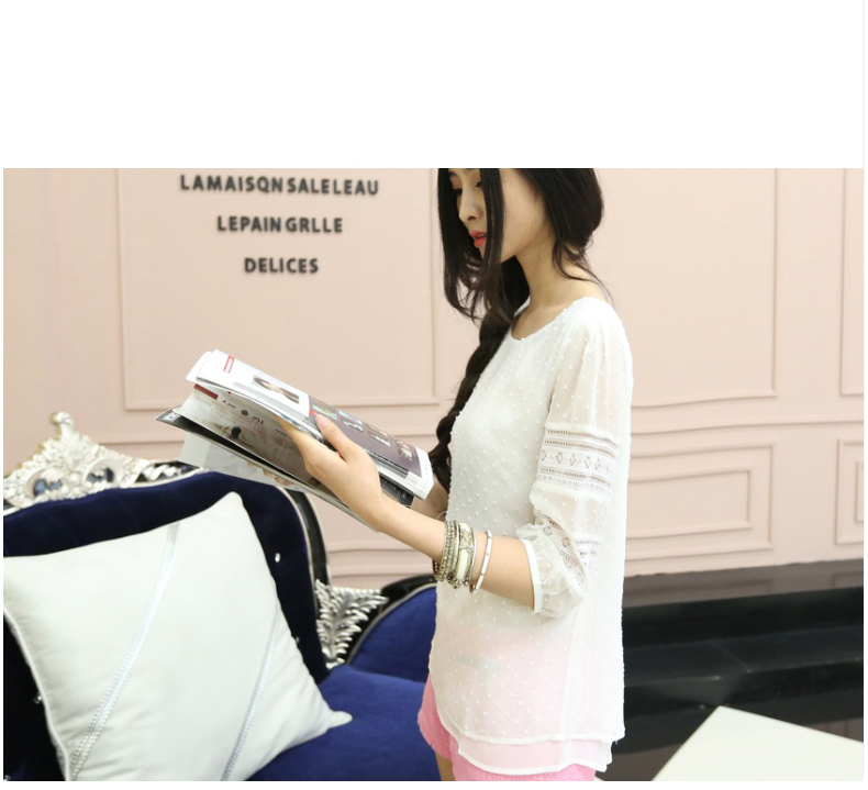 WT6874 Fashion Chiffon Top White
