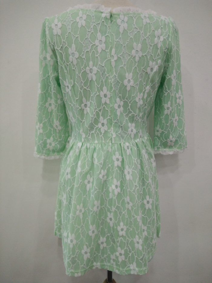 WD6875 Sweet Lace Dress Green