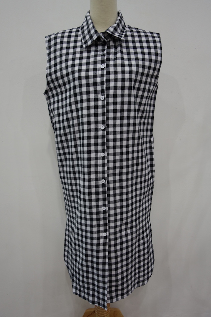WD6892 Stylish Checker Dress Black