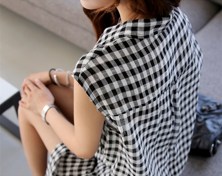 WD6892 Stylish Checker Dress Black