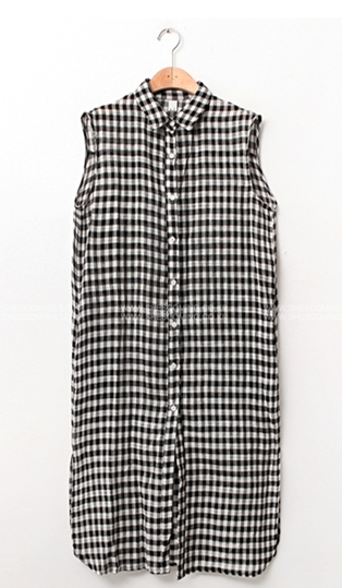 WD6892 Stylish Checker Dress Black