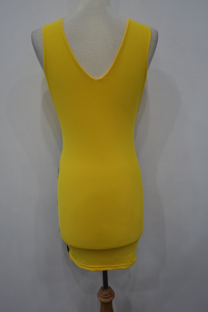 WD6901 Sexy Hugging Dress Yellow