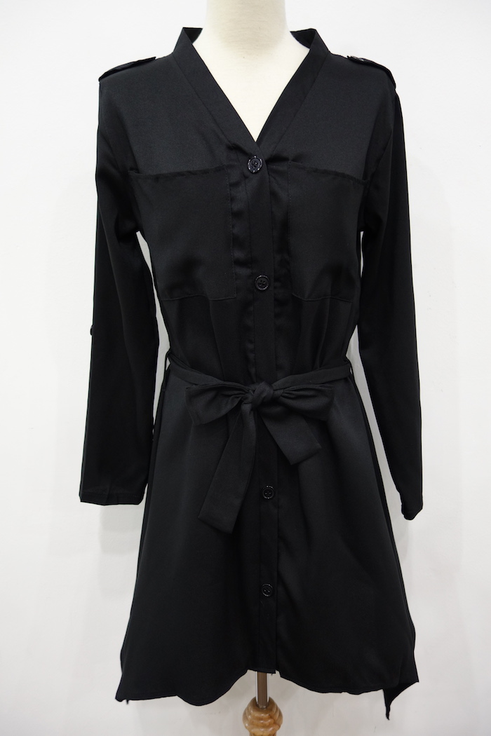 WD6902 Korea Stylish Dress Black