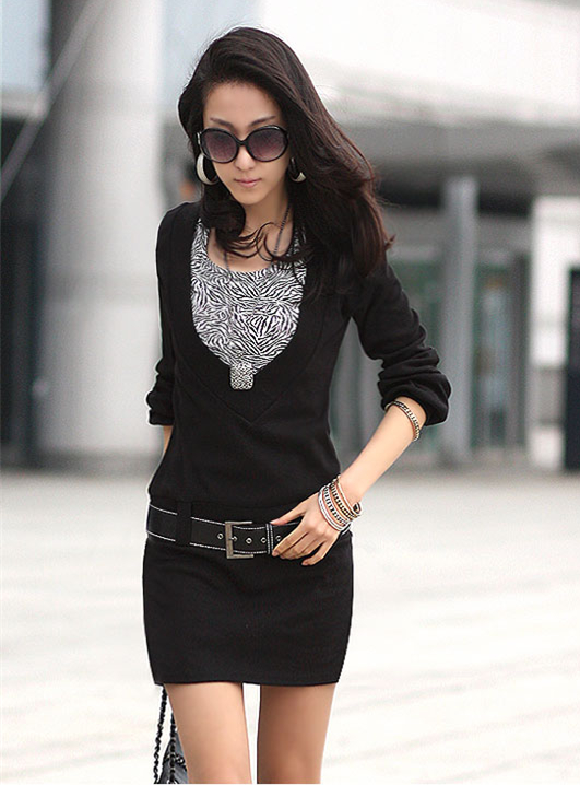 WD6926 Korea Stylish Dress Black