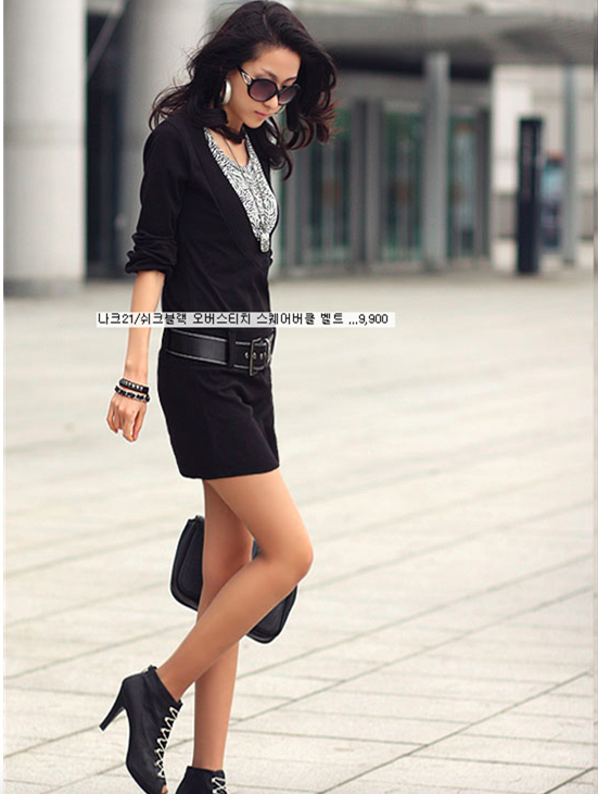 WD6926 Korea Stylish Dress Black