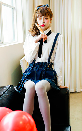 WK6927 Unique Skirt Blue