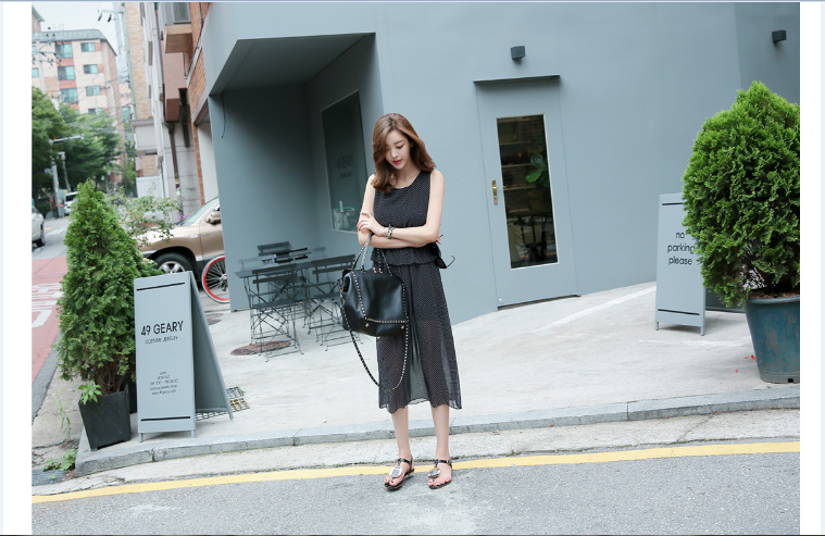 WD6966 Stylish Chiffon Dress Black