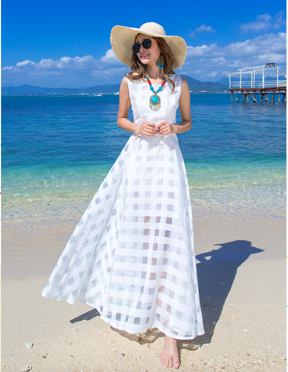 WD6968 Elegant Maxi Dress White