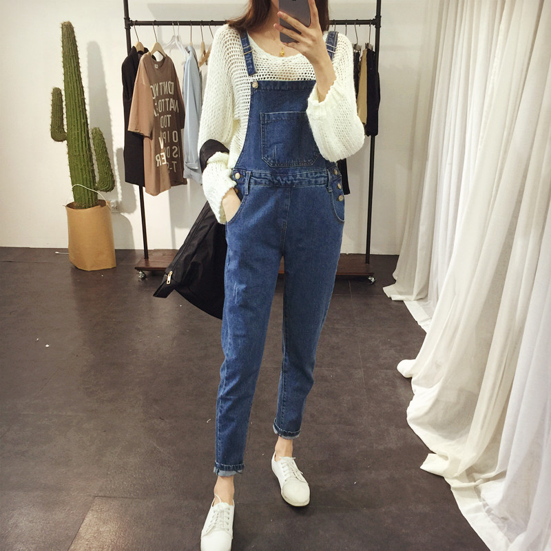 WP3671 Stylish Denim Jumpsuit Blue