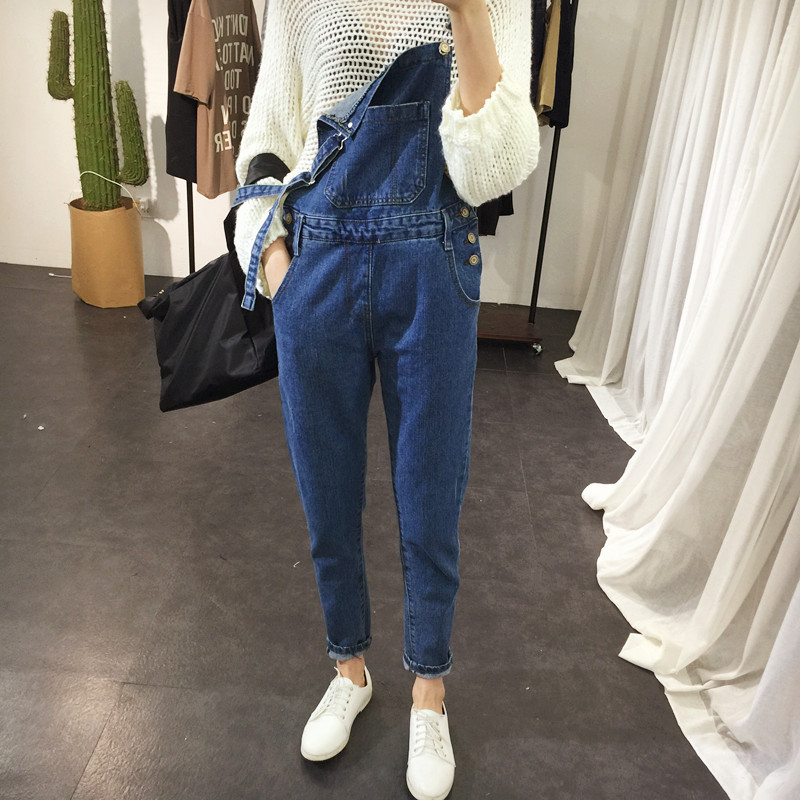 WP3671 Stylish Denim Jumpsuit Blue