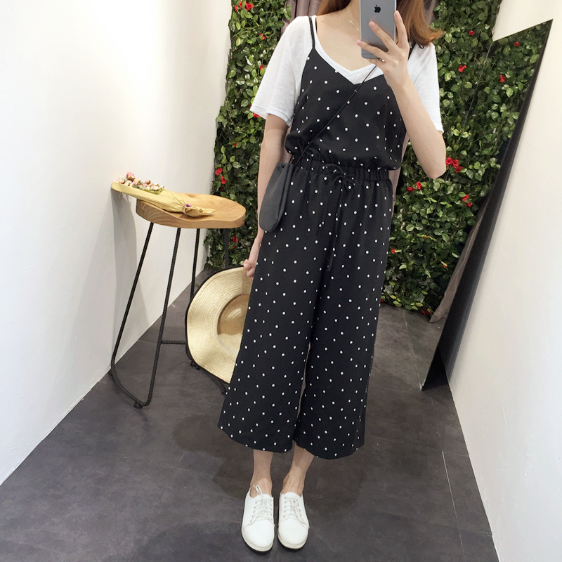 WP3688 Polka Dot Jumpsuit Black