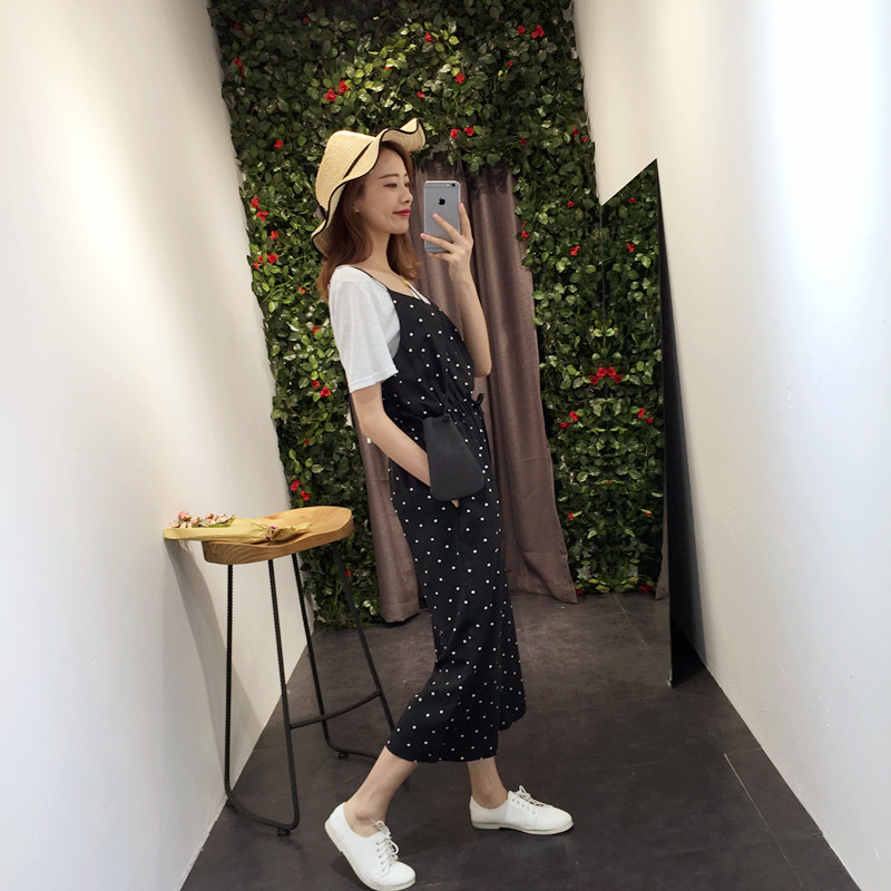 WP3688 Polka Dot Jumpsuit Black