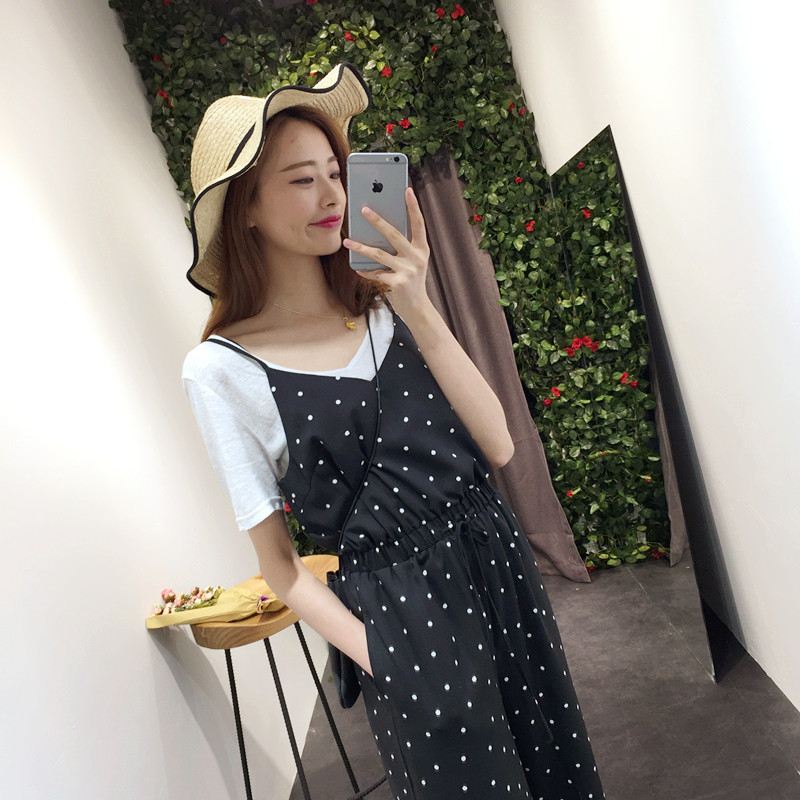WP3688 Polka Dot Jumpsuit Black