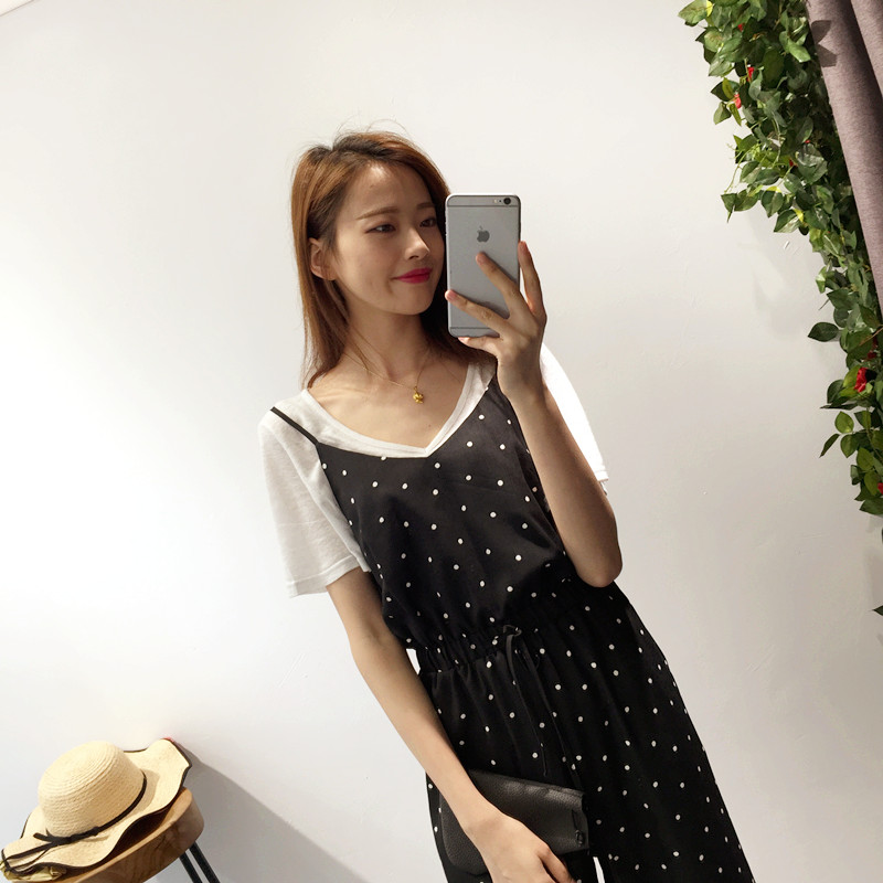 WP3688 Polka Dot Jumpsuit Black