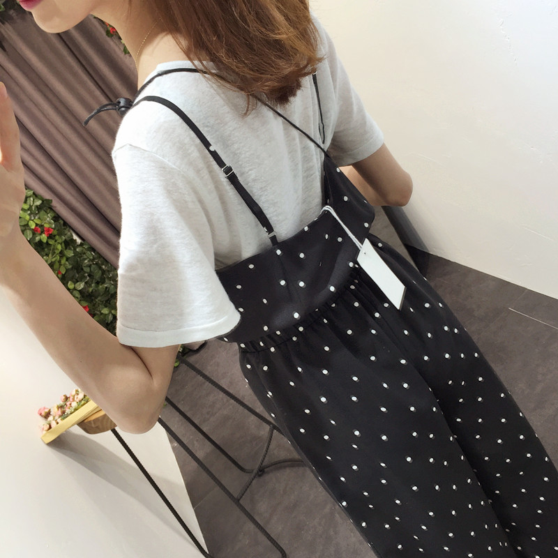 WP3688 Polka Dot Jumpsuit Black