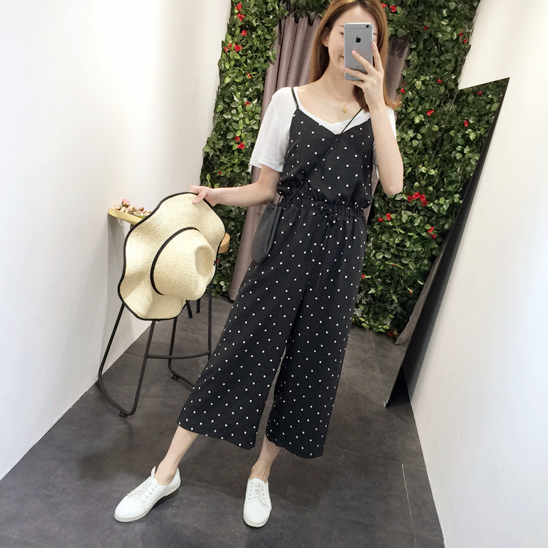 WP3688 Polka Dot Jumpsuit Black