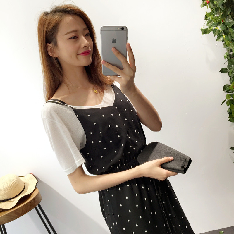 WP3688 Polka Dot Jumpsuit Black