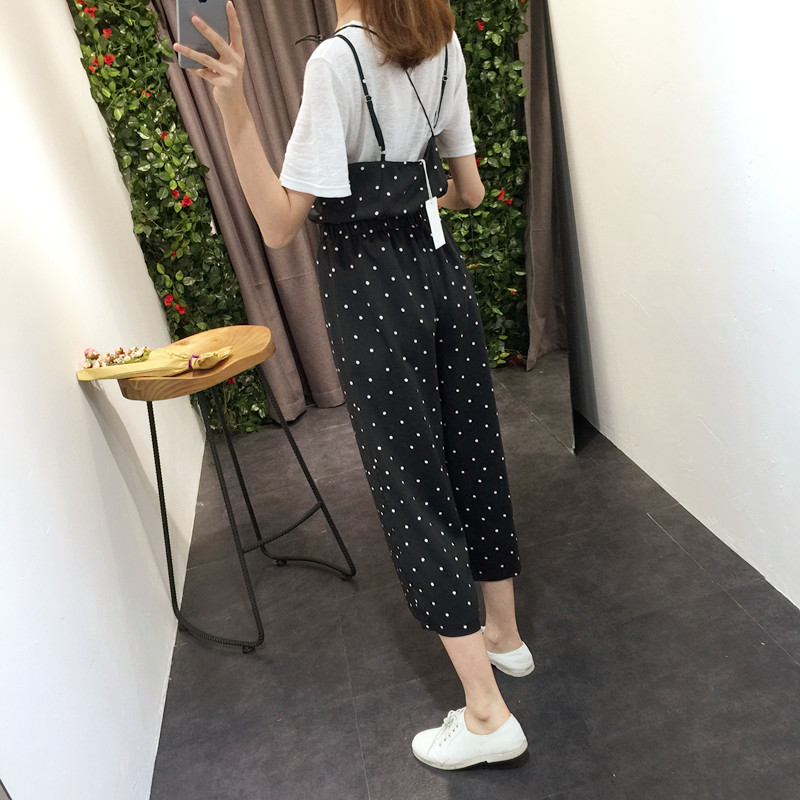 WP3688 Polka Dot Jumpsuit Black