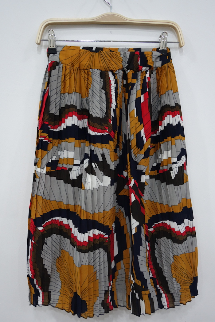 WK6989 Chiffon Pleated Skirt Orange