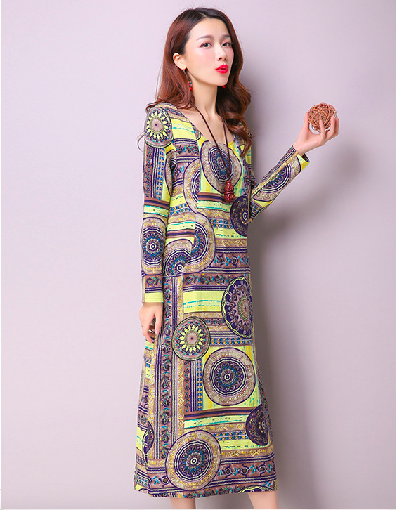 WD6996 Stylish Dress Yellow