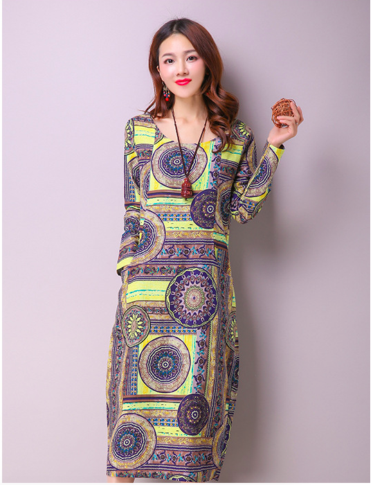 WD6996 Stylish Dress Yellow