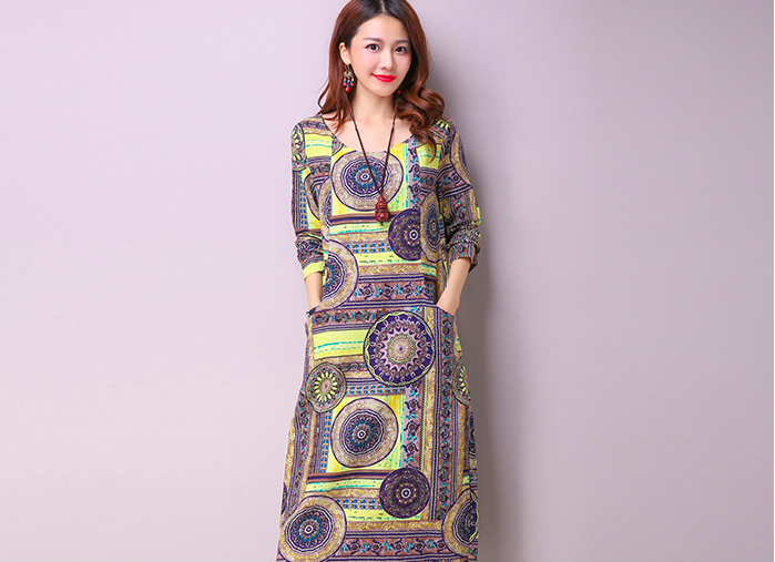 WD6996 Stylish Dress Yellow