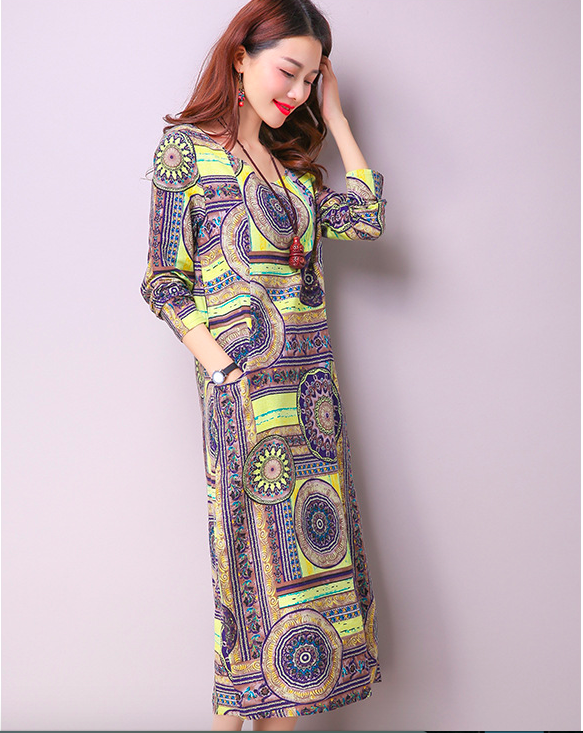 WD6996 Stylish Dress Yellow