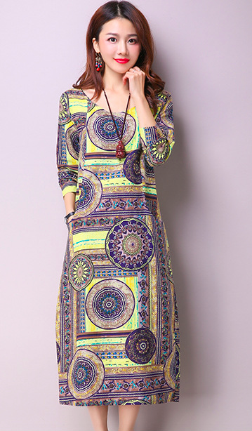 WD6996 Stylish Dress Yellow