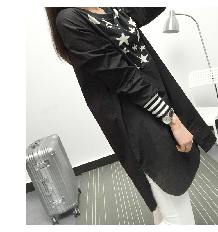 WT6999 Fashion Long Top Black