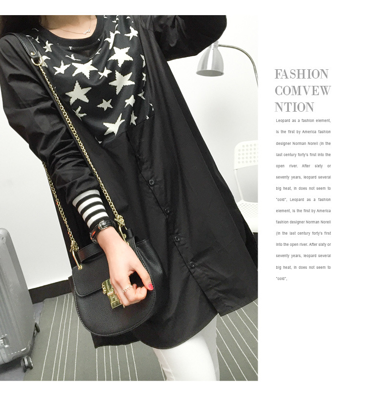 WT6999 Fashion Long Top Black