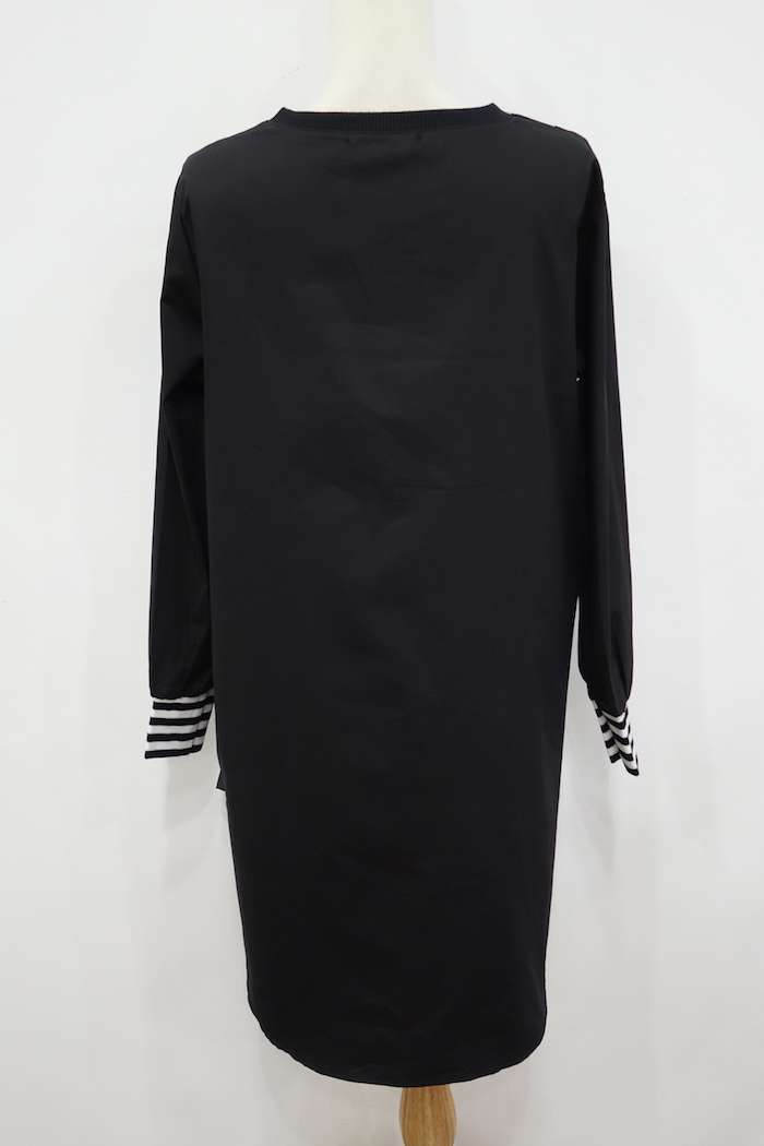 WT6999 Fashion Long Top Black