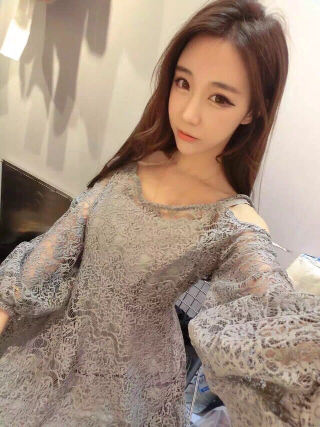 WD7018 Two Pieces Lace Dress Grey