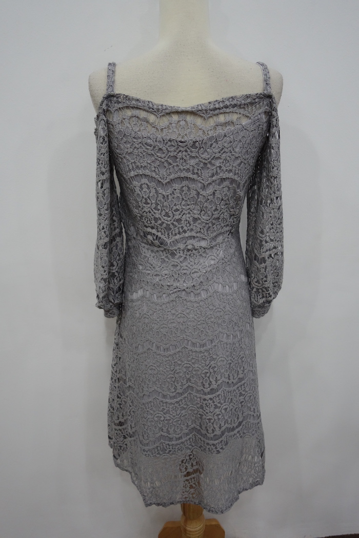 WD7018 Two Pieces Lace Dress Grey