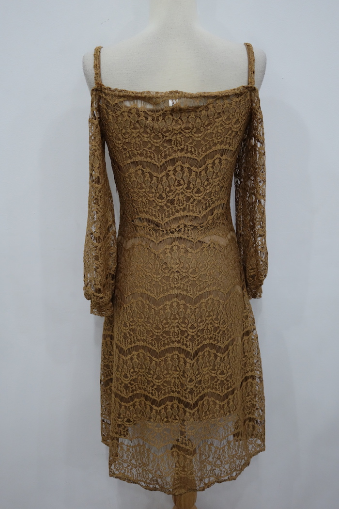 WD7018 Two Pieces Lace Dress Khaki