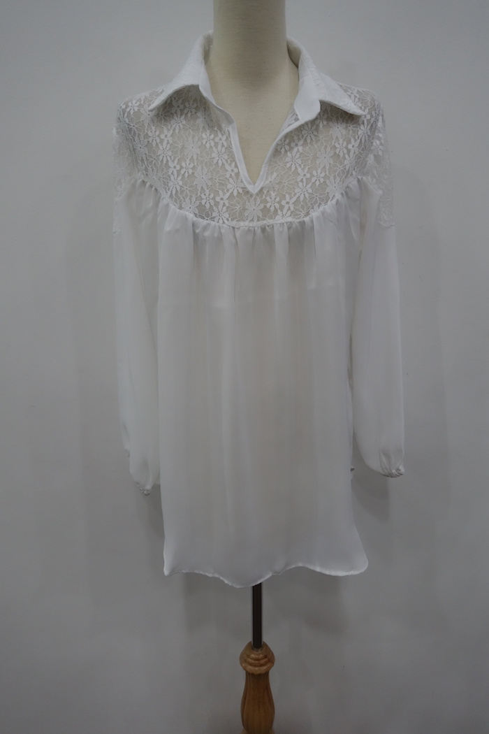 WT7034 Stylish Long Top White