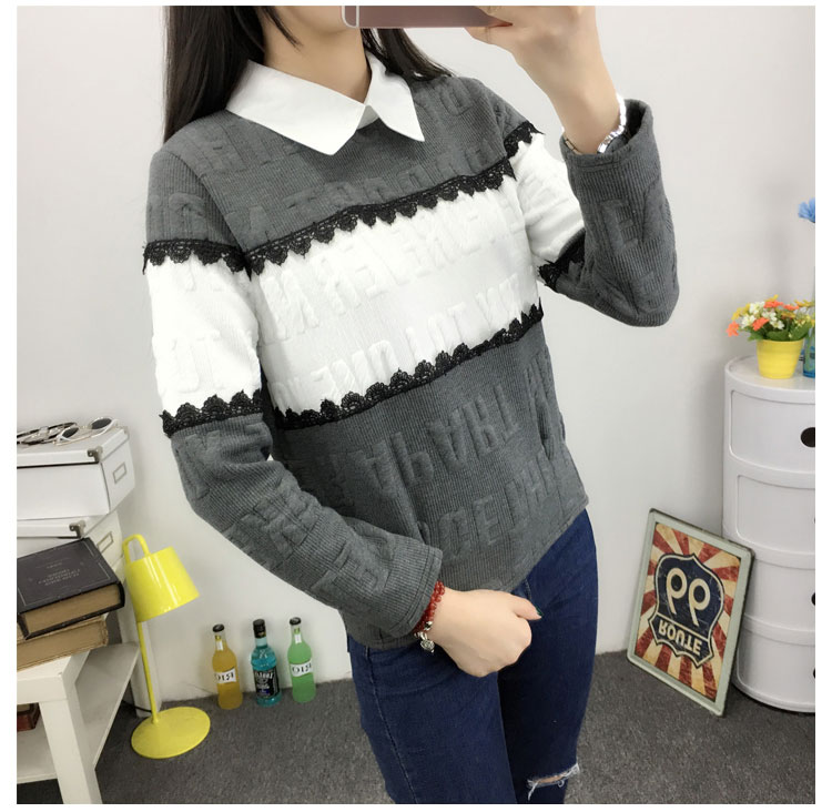 WT3710 Korea Stylish Top Grey