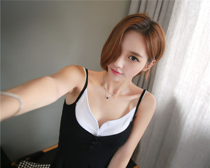 WT7057 Fashion Two Pieces Top Black
