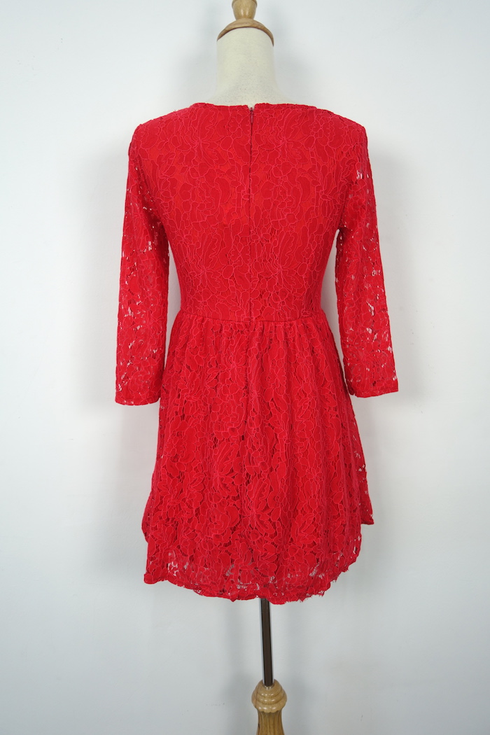 WD7080 Sweet Lace Dress Red