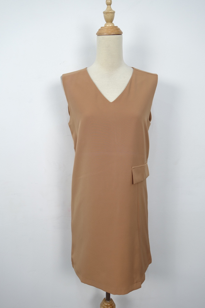 WD7105 Sleeveless Dress Khaki