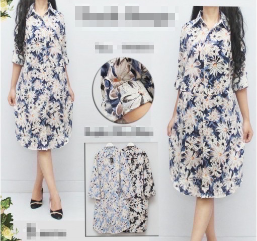WD1156 Fashion Floral Dress Black
